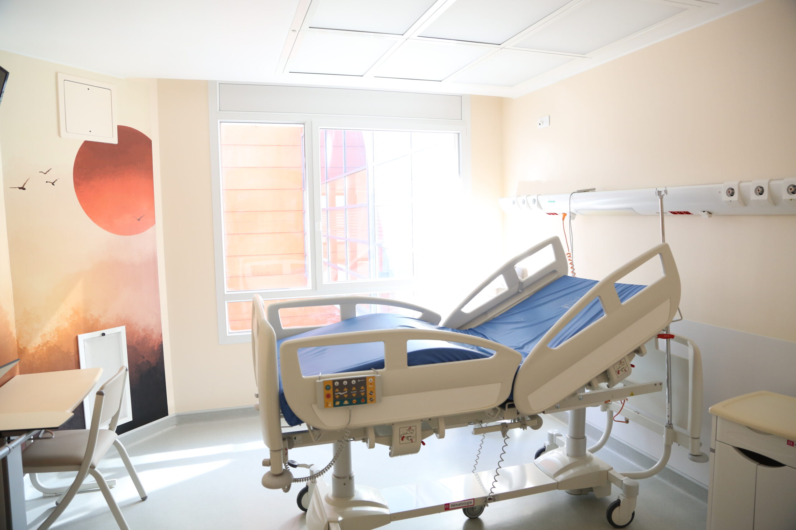 Photo d'une chambre patiente de l'hôpital Mercy