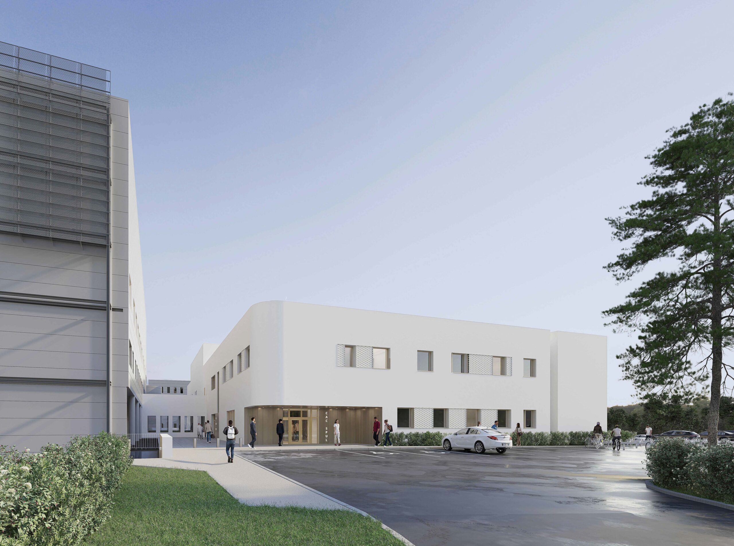 Projection du futur bâtiment sur le site de Mercy