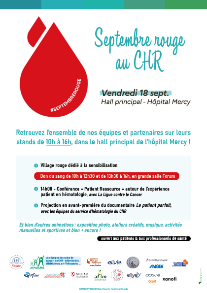 Programme des animation Septembre Rouge le 18 septembre à l'hôpital Mercy